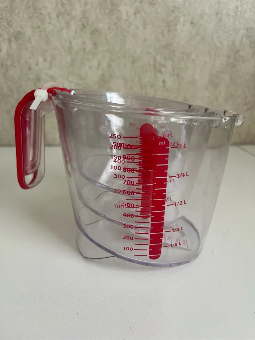 Progressive Stackable Nesting Liquid Measuring Cups Red Writing Set of 3 New